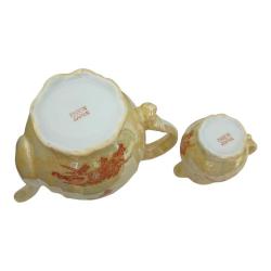 Japon Damgalı Ejderha Desenli Çaydanlık - Sütlük Set