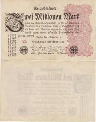 ALMANYA 2 MİLYON MARK 1923 WEİMAR CUMHURİYETİ HİPERENFLASYON DÖNEMİ 1923-25 ARASI KULLANILMIŞTIR. ÇİLALTI