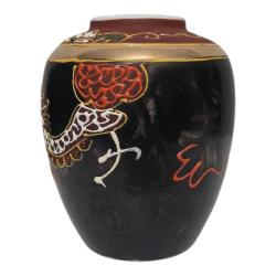 Japon Damgalı Satsuma Stili Ejderha Desenli El Boyama Vazo