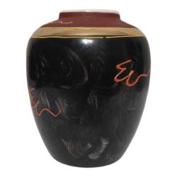 Japon Damgalı Satsuma Stili Ejderha Desenli El Boyama Vazo