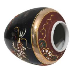 Japon Damgalı Satsuma Stili Ejderha Desenli El Boyama Vazo