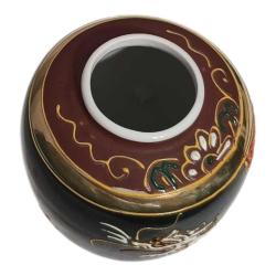 Japon Damgalı Satsuma Stili Ejderha Desenli El Boyama Vazo