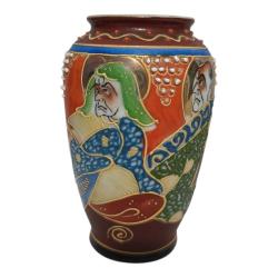 Japon Satsuma Moriage El Boyama Küçük Vazo