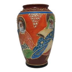 Japon Satsuma Moriage El Boyama Küçük Vazo