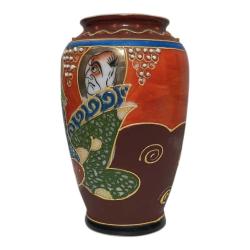 Japon Satsuma Moriage El Boyama Küçük Vazo