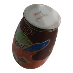 Japon Satsuma Moriage El Boyama Küçük Vazo