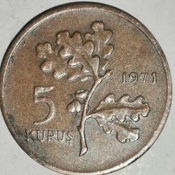 TÜRKİYE  1971   5  KURUŞ