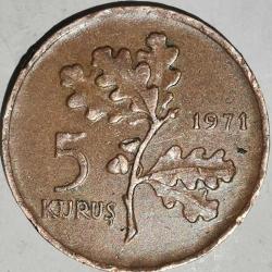 TÜRKİYE  1971   5  KURUŞ