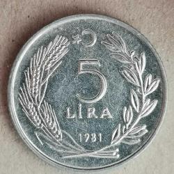 TÜRKİYE  1981  5  LİRA