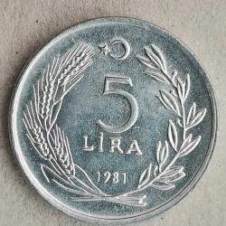 TÜRKİYE  1981  5  LİRA