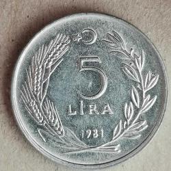 TÜRKİYE  1981  5  LİRA