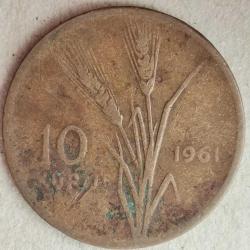 TÜRKİYE  1961    10   KURUŞ