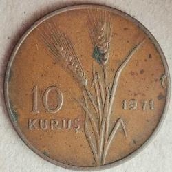 TÜRKİYE  1971    10   KURUŞ