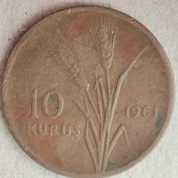 TÜRKİYE  1961    10   KURUŞ