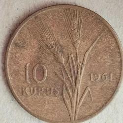 TÜRKİYE  1961    10   KURUŞ