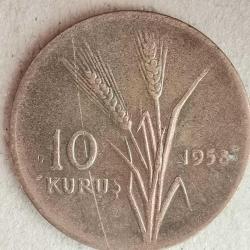 TÜRKİYE  1958    10   KURUŞ