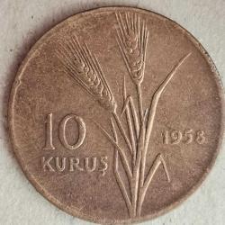 TÜRKİYE  1958    10   KURUŞ