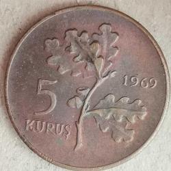 TÜRKİYE  1969  5   KURUŞ
