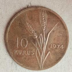 TÜRKİYE  1974   10  KURUŞ