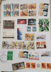 YERLİ YABANCI  KULLANILMIŞ ZARFA YAPIŞIK  DAMGALI DAMGASIZ   PUL  LOTU