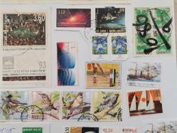 YERLİ YABANCI  KULLANILMIŞ ZARFA YAPIŞIK  DAMGALI DAMGASIZ   PUL  LOTU