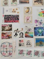 YERLİ YABANCI  KULLANILMIŞ ZARFA YAPIŞIK  DAMGALI DAMGASIZ   PUL  LOTU