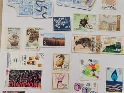 YERLİ YABANCI  KULLANILMIŞ ZARFA YAPIŞIK  DAMGALI DAMGASIZ   PUL  LOTU