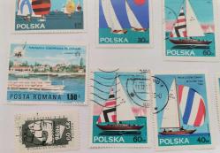 YERLİ YABANCI  YELKENLİ  KULLANILMIŞ  DAMGALI DAMGASIZ   PUL  LOTU