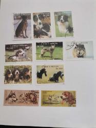 YERLİ YABANCI  KÖPEK TEMALI  KULLANILMIŞ  DAMGALI DAMGASIZ   PUL  LOTU