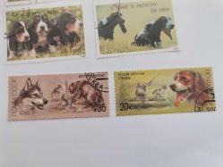 YERLİ YABANCI  KÖPEK TEMALI  KULLANILMIŞ  DAMGALI DAMGASIZ   PUL  LOTU