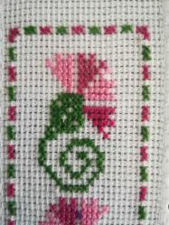 Geleneksel Motifli Kanaviçe Kitap Ayracı