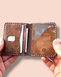 BERLIN %100 El Yapımı Desenli Hakiki Deri Kartlık