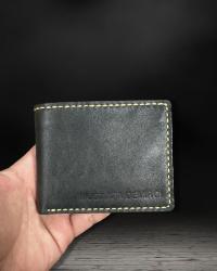 %100 El Yapımı İSTANBUL Klasik Deri Erkek Cüzdanı / Baba Cüzdanı - Siyah