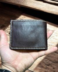 %100 El Yapımı İSTANBUL Klasik Deri Erkek Cüzdanı / Baba Cüzdanı - Koyu Kahve