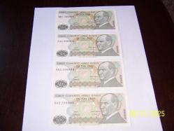 7.EMÜSYON.....DÖRT ADET 10 TL......SIRALI