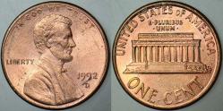 AMERİKA 1 CENT 1992 D. LINCOLN MEMORIAL CENT. 19 mm ÇİL(-)