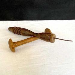 Antika El Yapımı Ahşap Dokuma Alet Seti