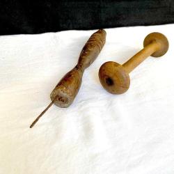 Antika El Yapımı Ahşap Dokuma Alet Seti