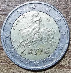 Yunanistan  2002  2 EURO (Mitology-Europa abducted by Zeus)
