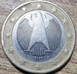 Alman F Serisi 2 EURO MADENİ PARA 2002 Yılı (Resimdeki Ürün Gönderilecektir)