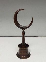 Eskilerden Muazzam Osmanlı Tarzda Bronz Havan Kaideli Alem