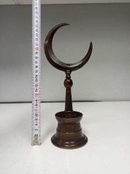 Eskilerden Muazzam Osmanlı Tarzda Bronz Havan Kaideli Alem