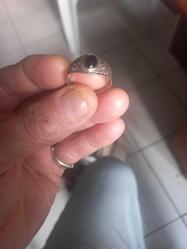 Gümüş akik taşlı yüzük çap20-21 mm