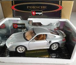 İTALYAN ORJİNAL BURAGO MARKA 1/18 ÖLÇEKLİ 1999 MODEL PORSCHE 911 TURBO GT DIECAST MODEL ARABA
