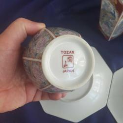 Tozan Damgalı Antika vazo / Küp ve Tabak Takımı