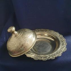 Bakır Keski Gümüş Kaplama Antep İşi Lokumluk, Şekerlik