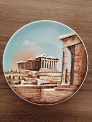 VINTAGE PARTHENON TEMALI SERAMİK DUVAR TABAĞI