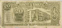 TÜRKİYE İŞ BANKASI 20 MİLYON TÜRK LİRASI 1970 YILI İKRAMİYE