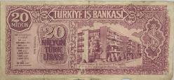 TÜRKİYE İŞ BANKASI 20 MİLYON TÜRK LİRASI 1970 YILI İKRAMİYE