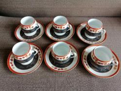 VINTAGE 6 ADET JAPON MALI  PORSELEN TÜRK KAHVESİ FİNCAN TAKIMI